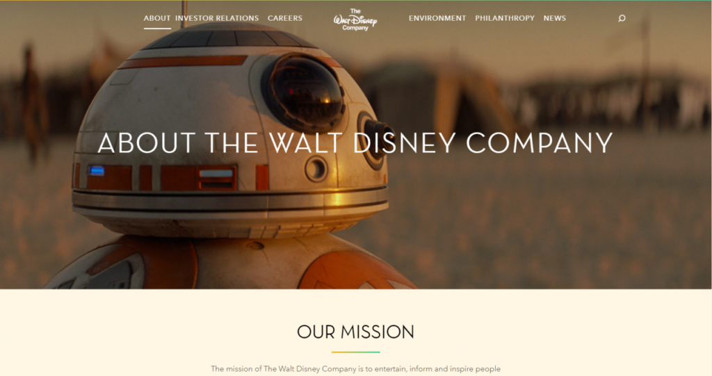 Walt Disney WordPress Webseite